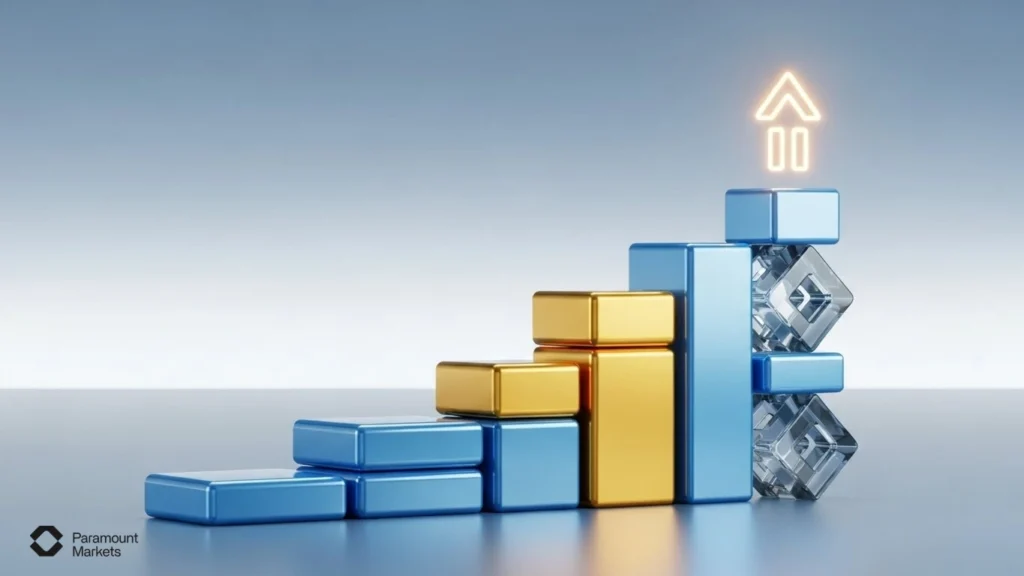 Investment opportunities in financial markets, visualizing wealth accumulation through diverse assets like stocks, bonds, and derivatives.