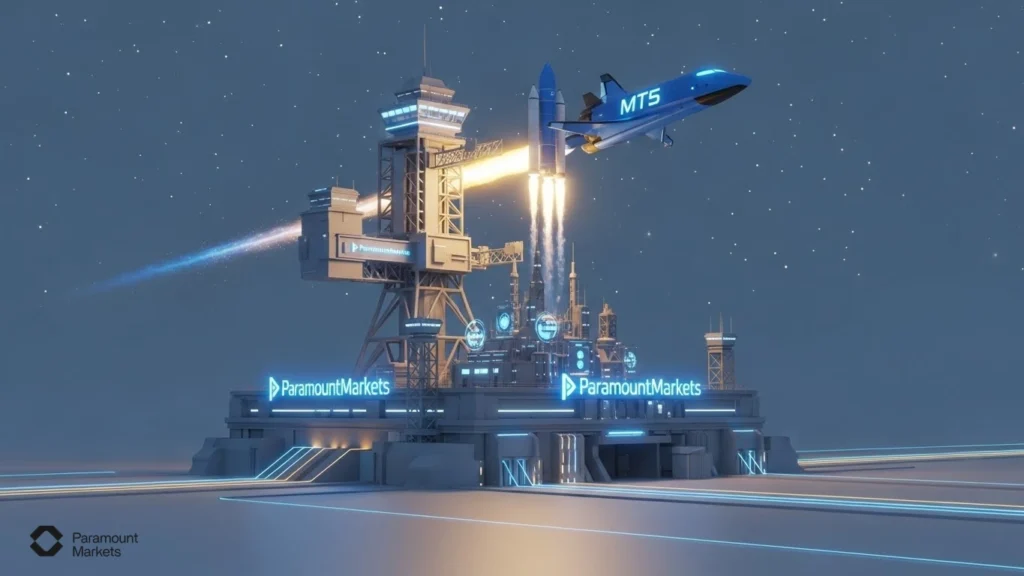 Paramount Markets branding highlighting full support for the MetaTrader 5 (MT5) trading platform and seamless integration.