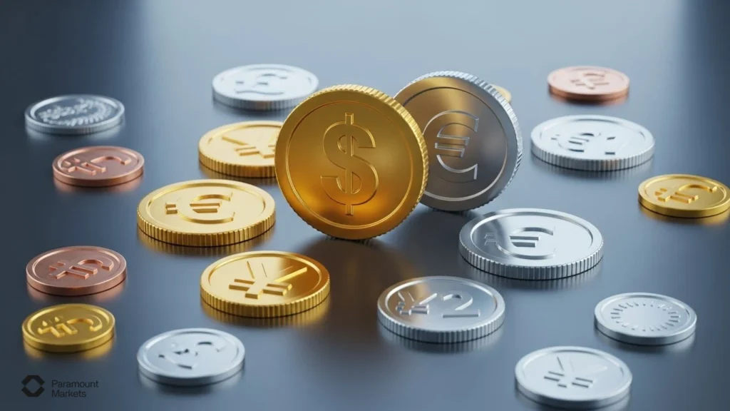 Graphic visualizing a wide range of currency pairs, including major, minor, and exotic options, reflecting global trading opportunities.