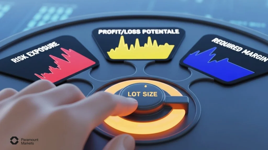 How lot size affects trading by directly influencing risk exposure, profit and loss potential per pip, and required margin.